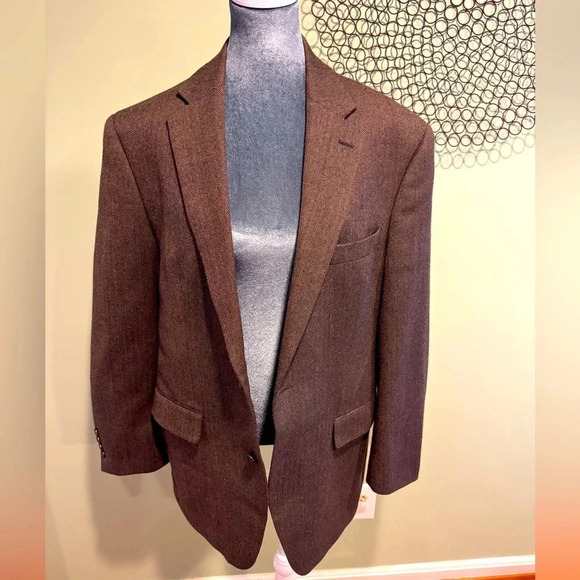 Ralph Lauren Other - Ralph Lauren Brown Herringbone Sport Coat 100% Wool- Size 42R